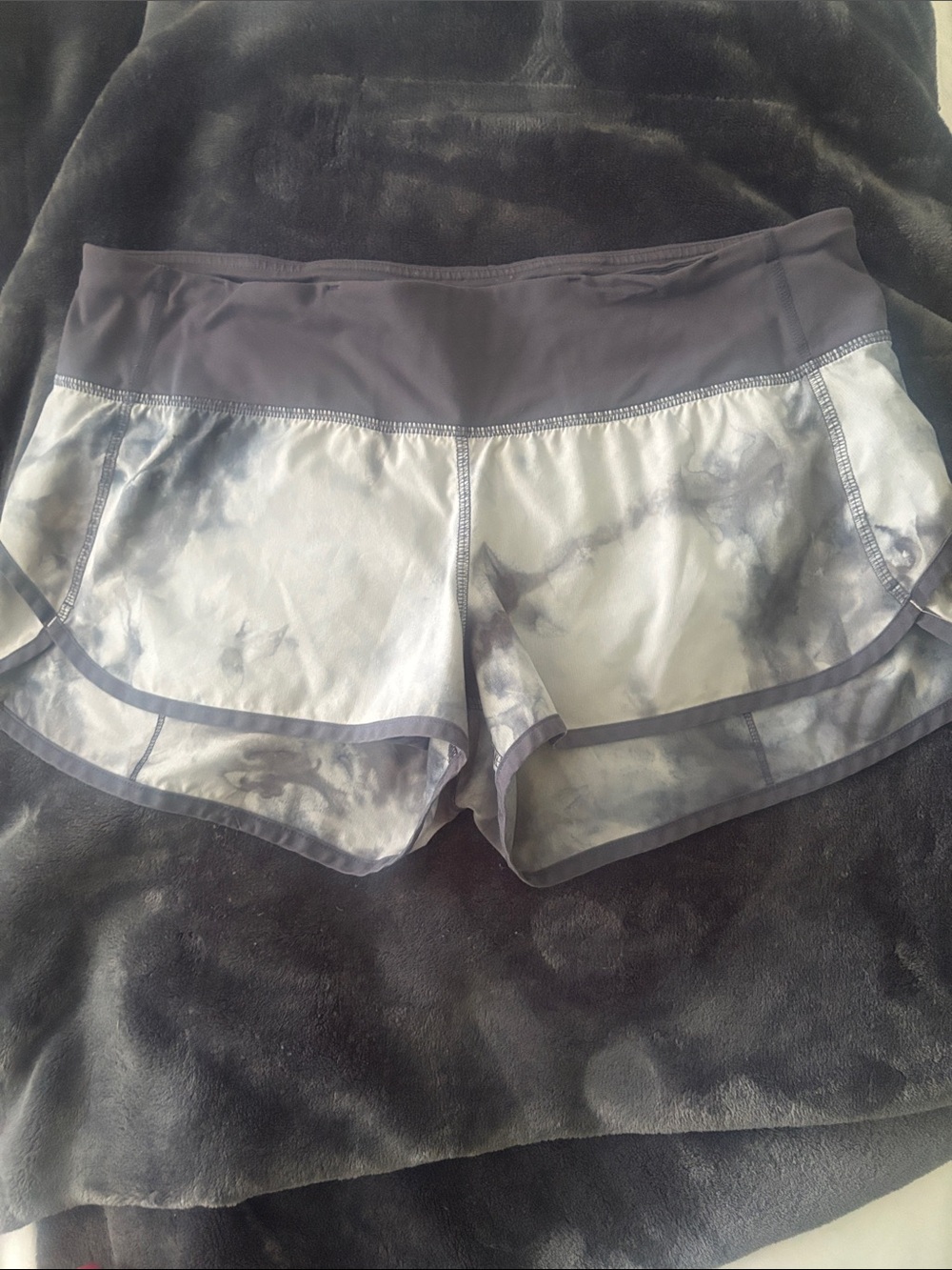 lululemon athletica Marble-Print Gray Athletic Shorts